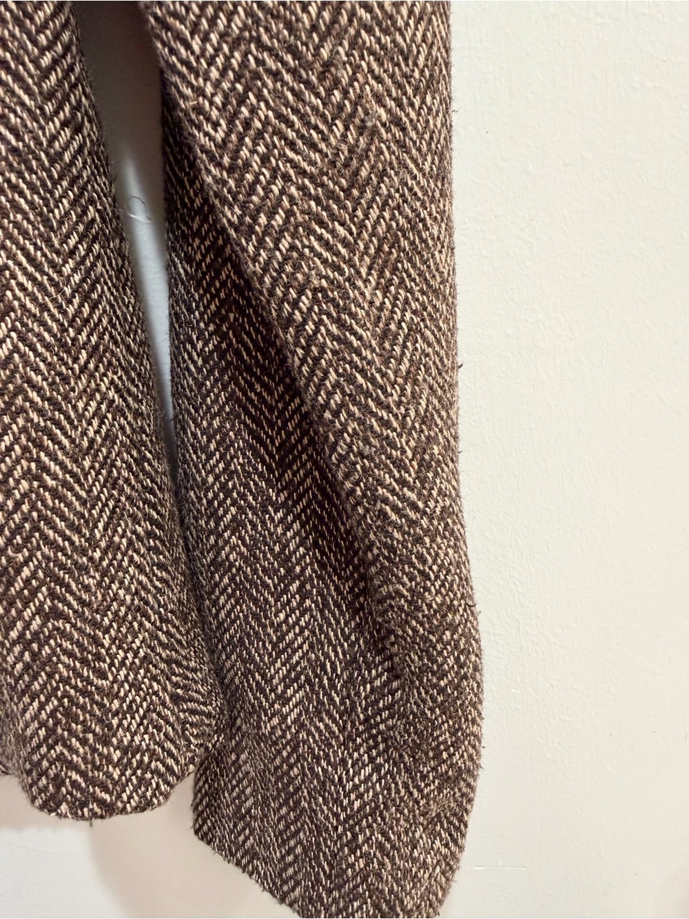 Y2K Vintage Dollhouse Herringbone Tweed Velvet Trim Riding Blazer Jacket L Brown - Picture 11 of 12